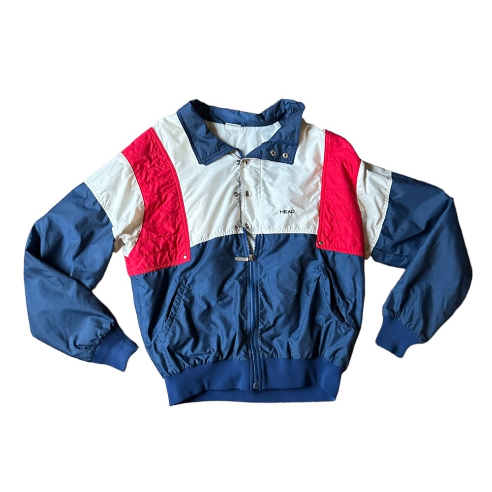 Vintage Head Sportswear Colorblock Jacket Insulated Windbreaker Zip 80s Mens L